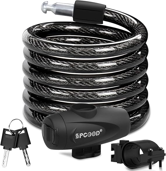 SPGOOD Fietsslot Spiraalkabelslot